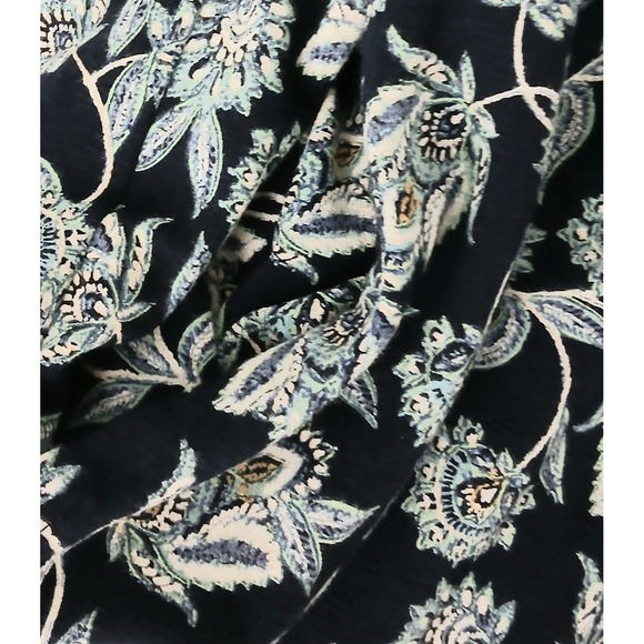 J Jill Dress Size 2X Blue Floral Paisley Pullover Midi V-Neck Long Sleeve Preown - Picture 7 of 12